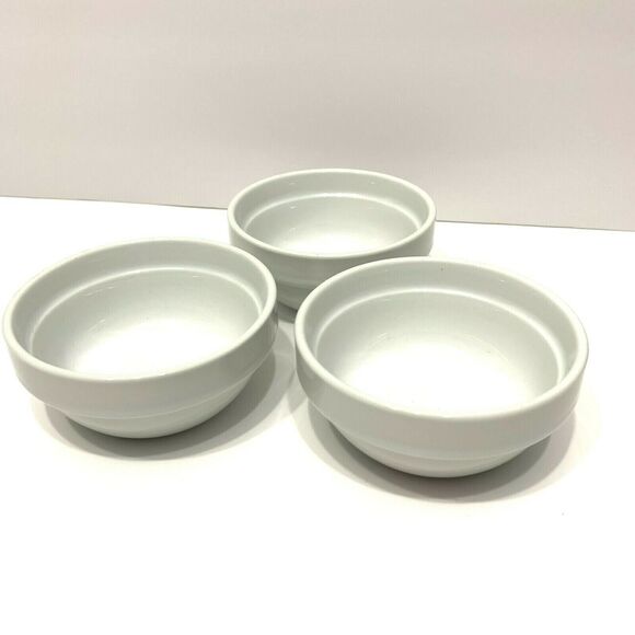 Fiddle & Fern Set of 3 Pieces White Porcelain Pinch Bowls 4.5 fl.oz / 133 ml New - Picture 8 of 14